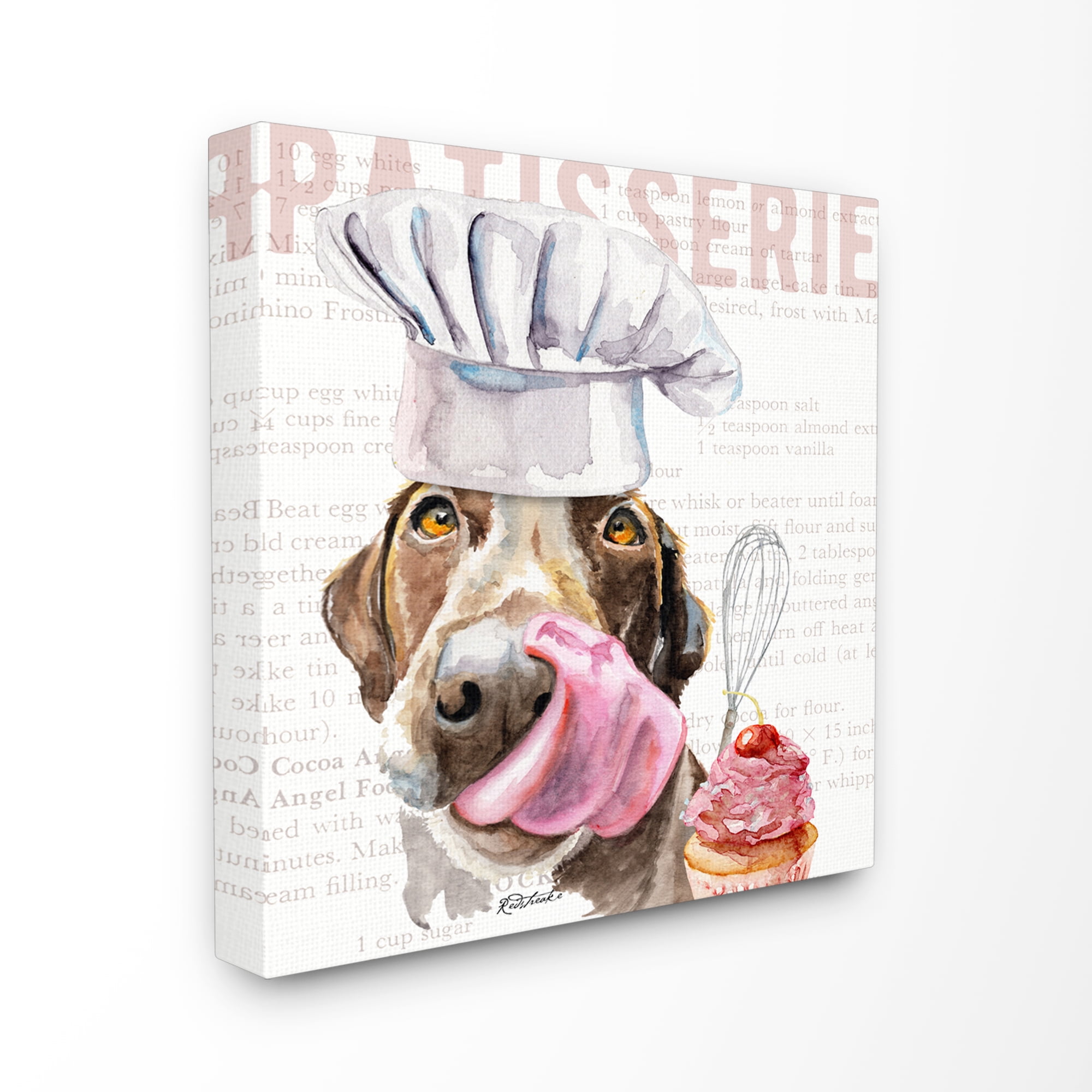 Stupell Industries Chocolate Labrador Dog Kitchen Bakery Pet Watercolor Painting Canvas Wall Art, 30 x 30, byJennifer Redstreake
