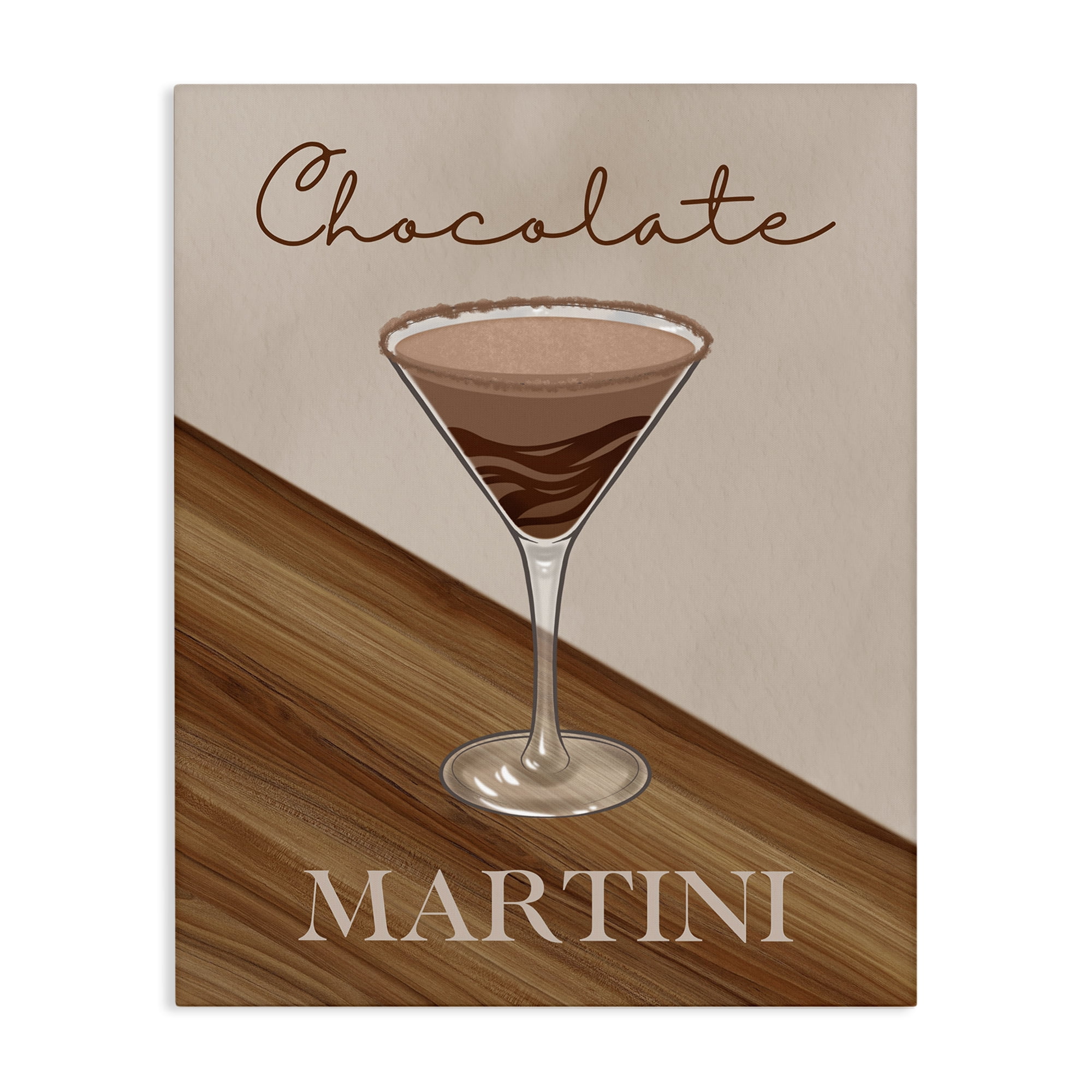 Stupell Industries Chocolate Martini on Brown Canvas Wall Art, design by Marcus Prime