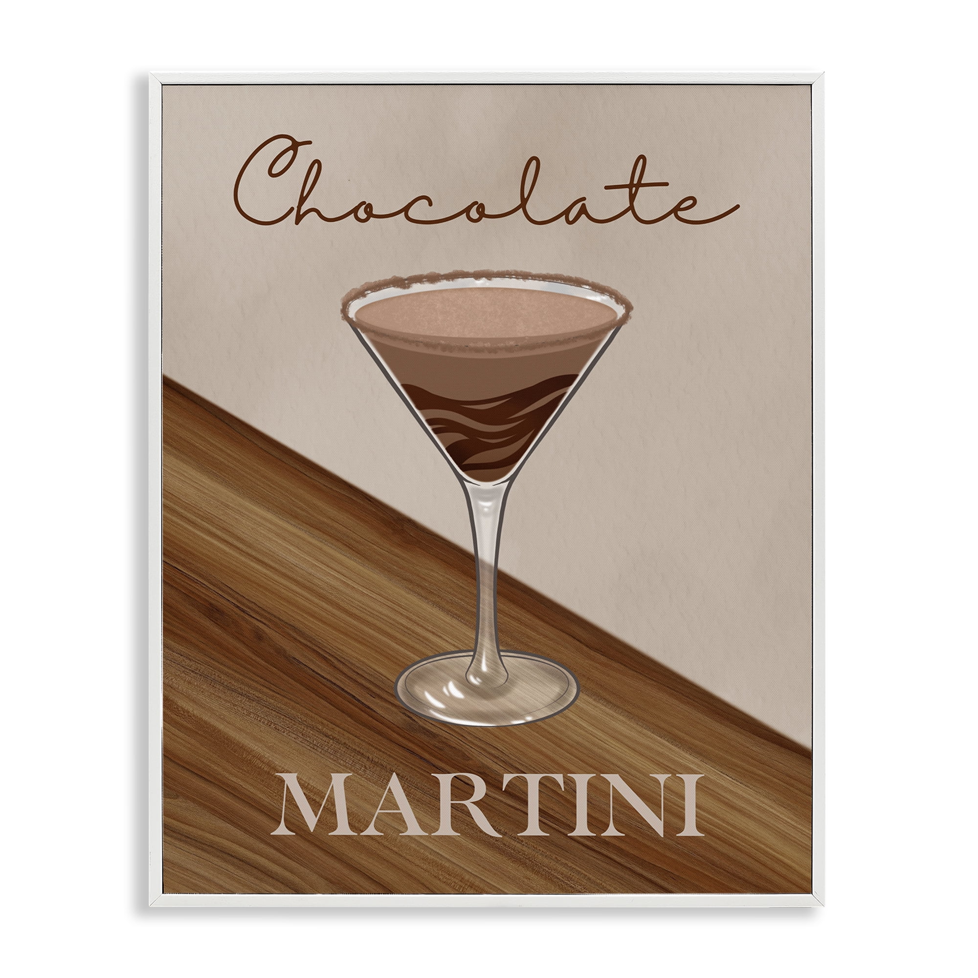 Stupell Industries Chocolate Martini on Brown White Framed Giclee Art, design by Marcus Prime
