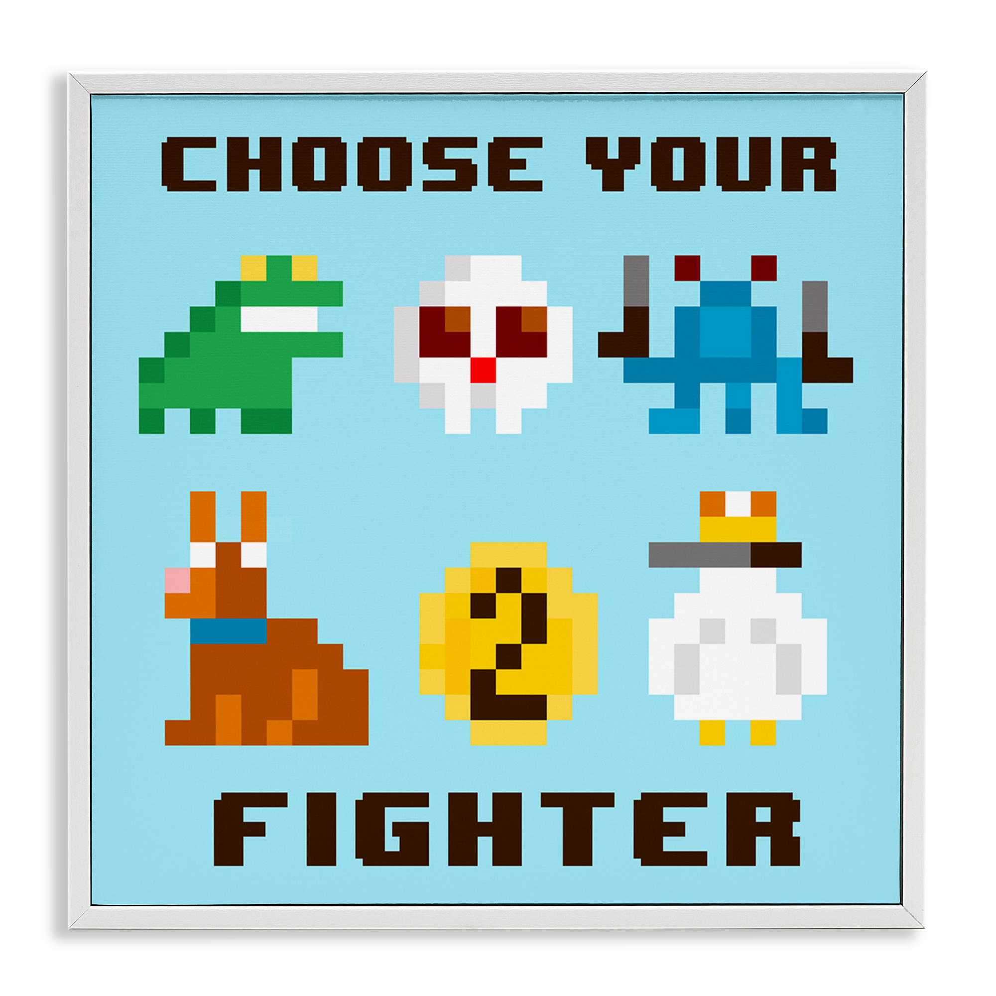 Stupell Industries Choose Gaming Fighter Entertainment Painting White Framed Art Print Wall Art, 24 x 24