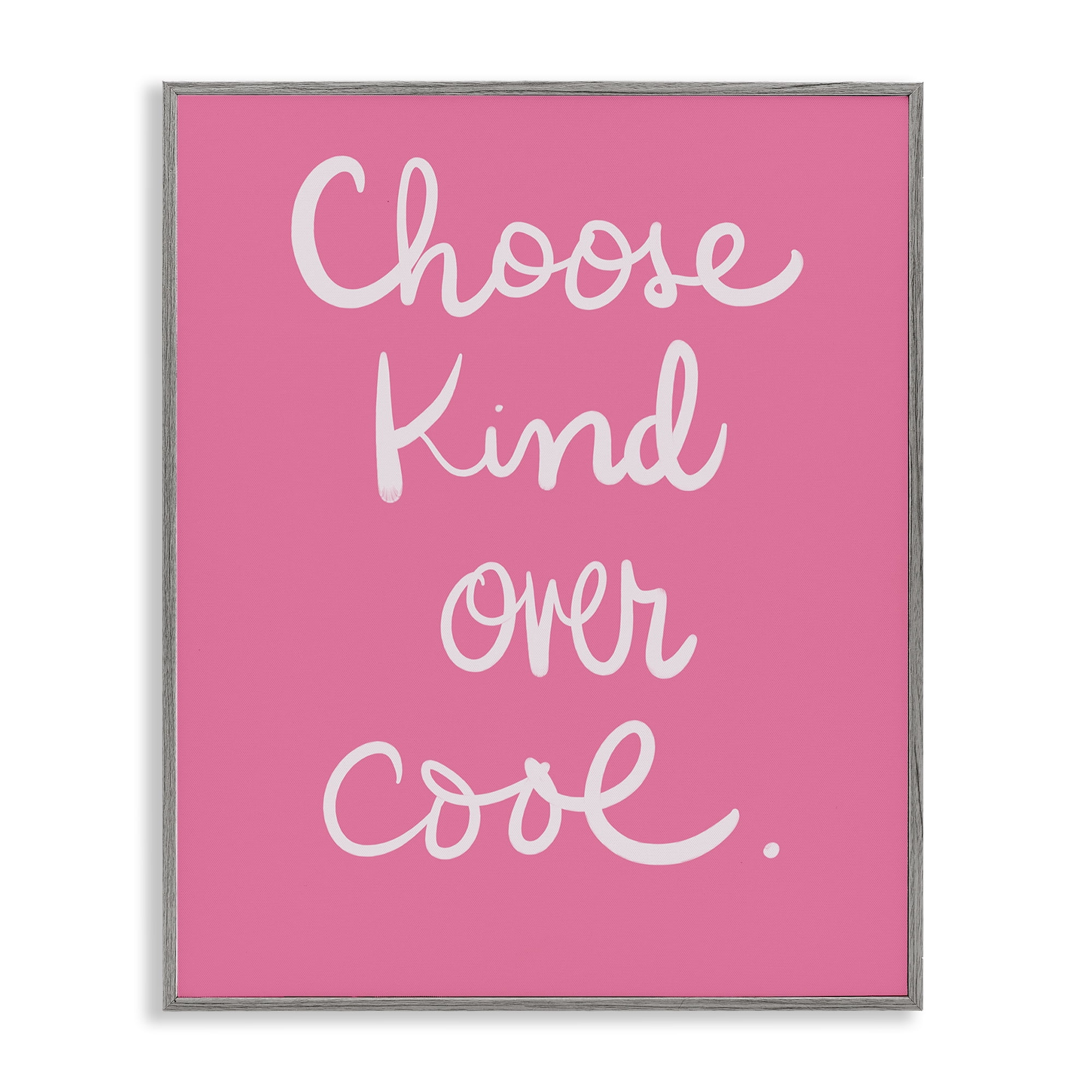 Stupell Industries Choose Kind Over Cool Typography Painting Gray Framed Art Print Wall Art, 11 x 14