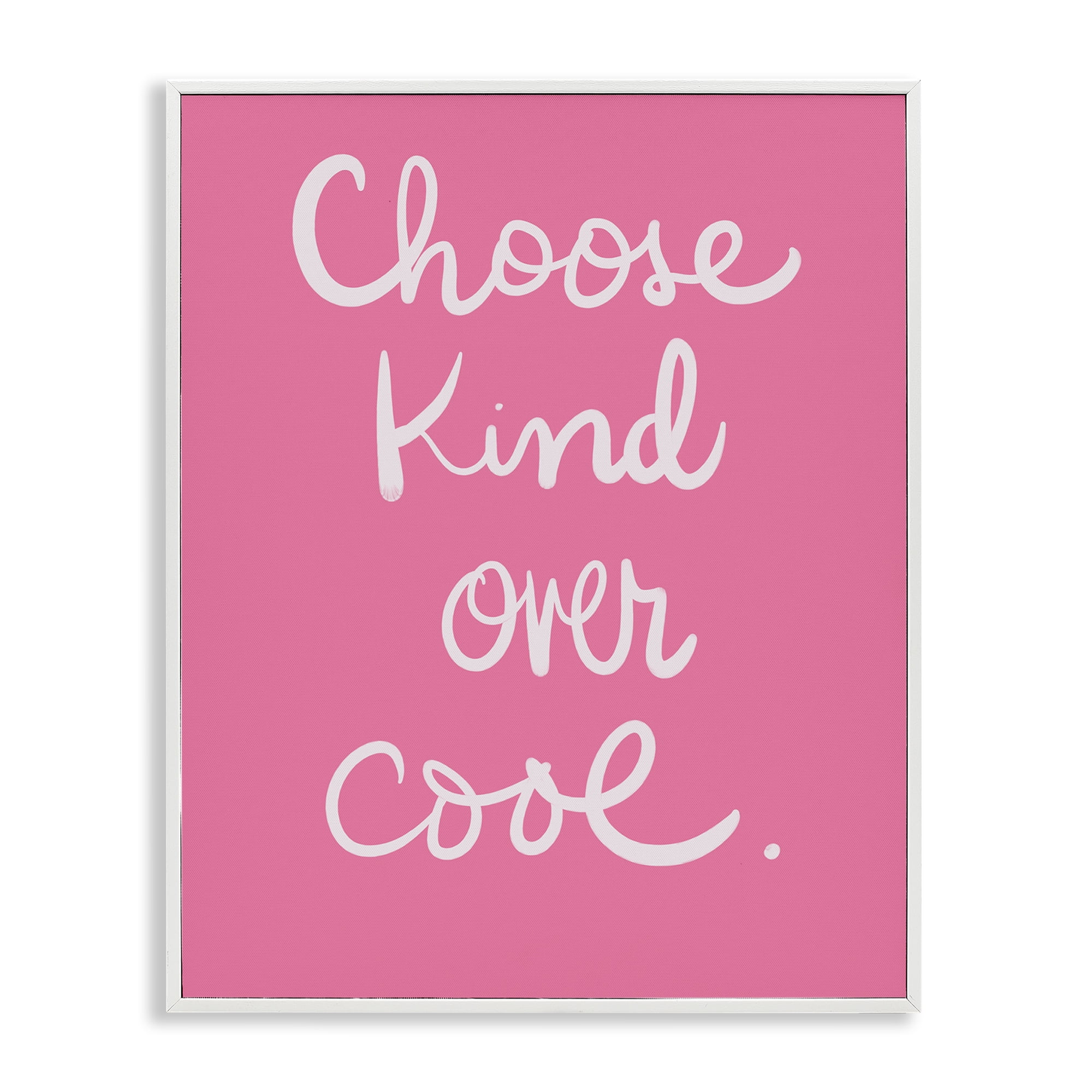 Stupell Industries Choose Kind Over Cool Typography Painting White Framed Art Print Wall Art, 16 x 20