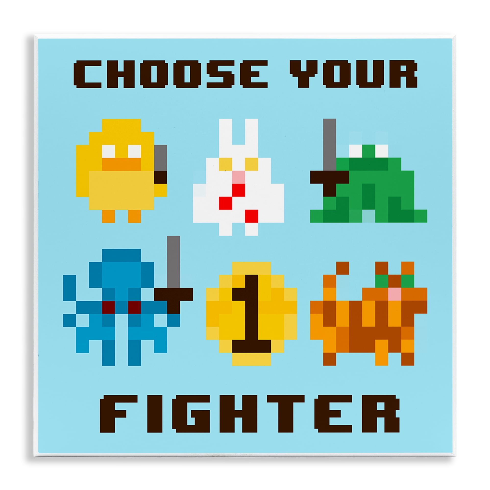 Stupell Industries Choose Your Fighter Entertainment Painting Unframed Art Print Wall Art, 12 x 12