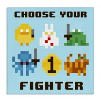Stupell Industries Choose Your Fighter Entertainment Painting Wrapped Canvas Art Print Wall Art, 17 x 17
