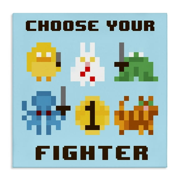 Stupell Industries Choose Your Fighter Entertainment Painting Wrapped Canvas Art Print Wall Art, 17 x 17