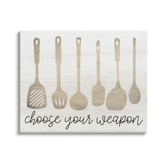Stupell Industries Choose Your Weapon Kitchen Utensils Food & Beverage Painting Gallery Wrapped Canvas Print Wall Art