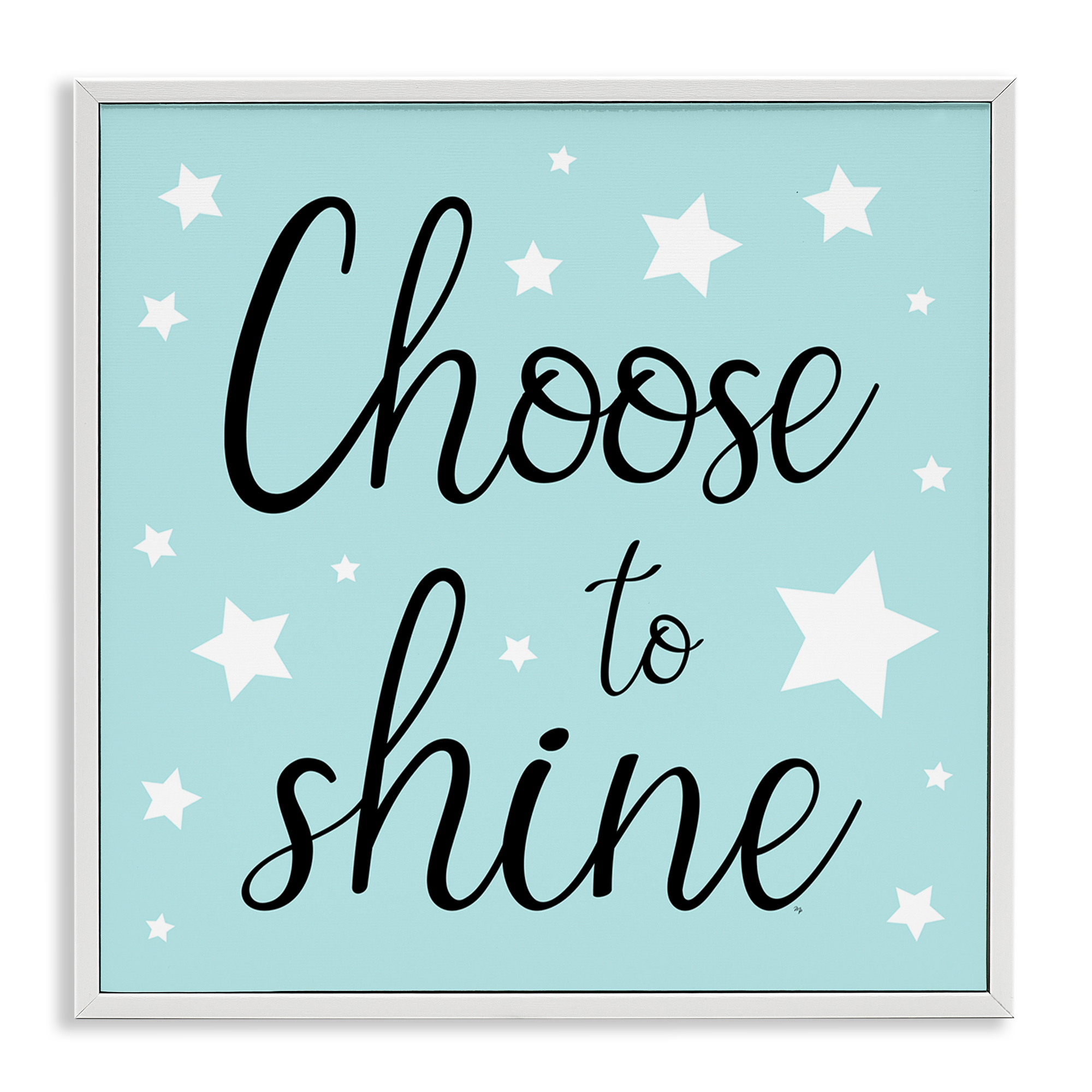 Stupell Industries Choose to Shine Stars Inspirational Quotes & Sayings Painting White Framed Art Print Wall Art, 12 x 12