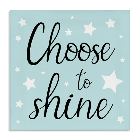 Stupell Industries Choose to Shine Stars Inspirational Quotes & Sayings Painting Wrapped Canvas Art Print Wall Art, 17 x 17
