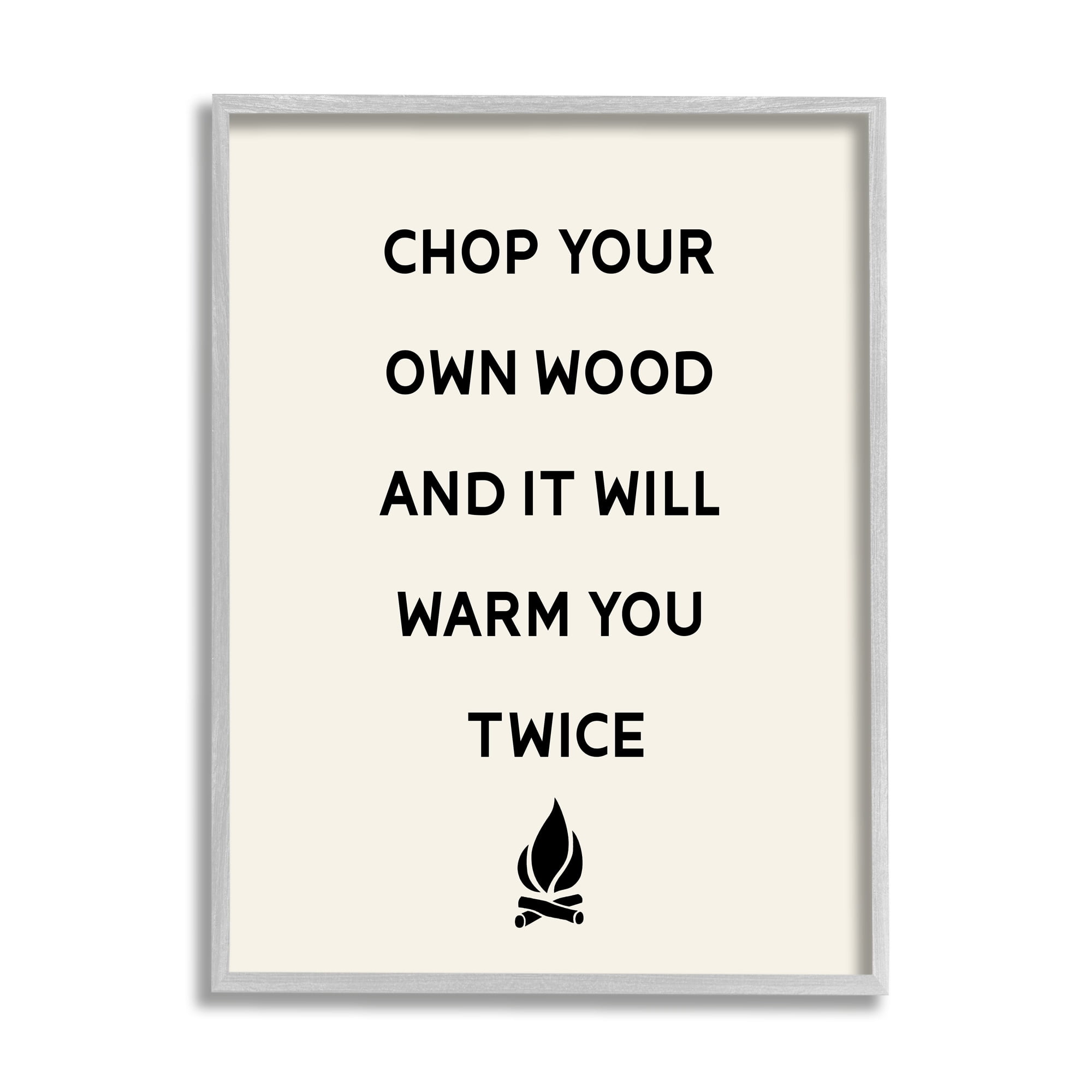 Stupell Industries Chop Your Own Wood Motivational Phrase Camping Lodge Framed Wall Art, 16 x 20, Design by Lil' Rue