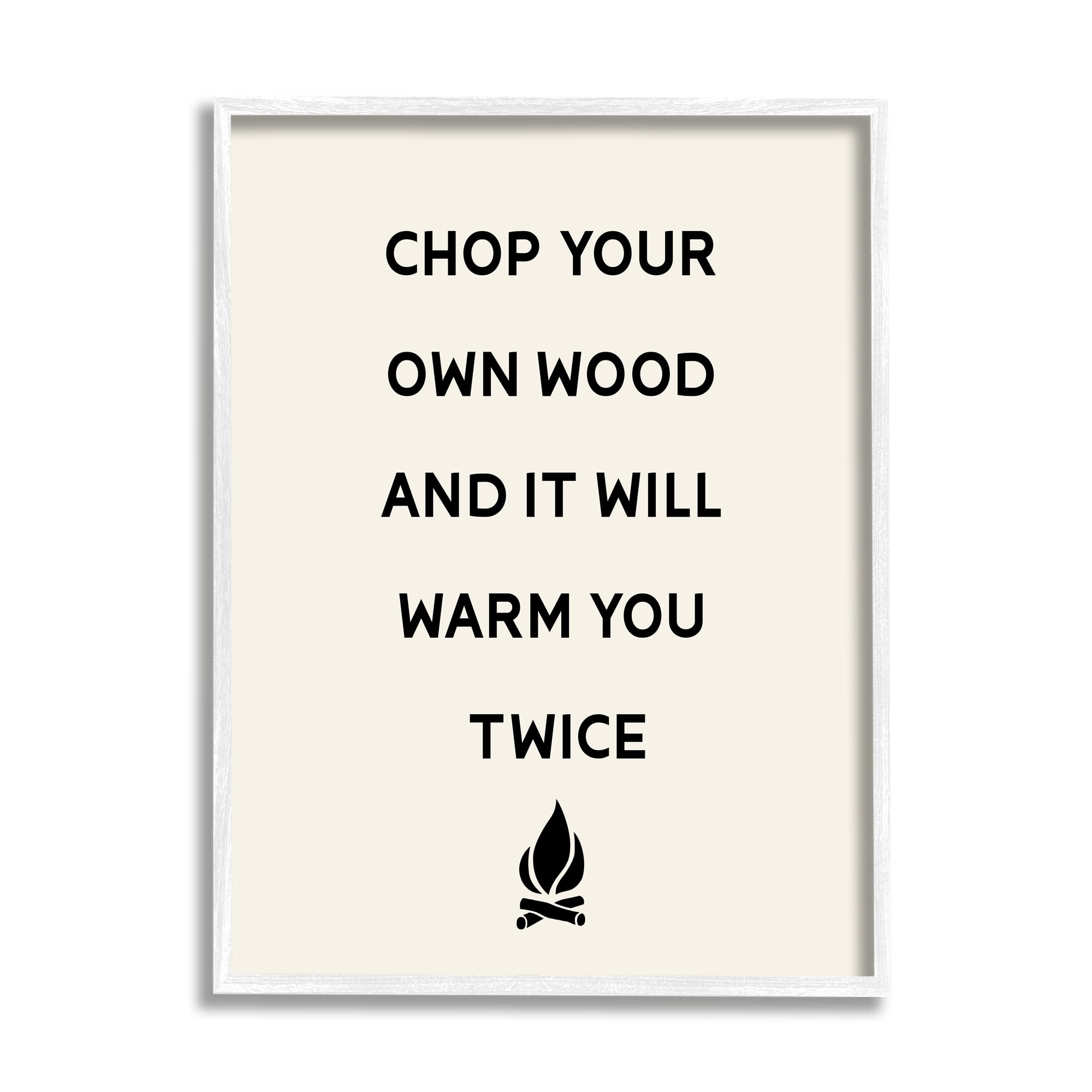 Stupell Industries Chop Your Own Wood Motivational Phrase Camping Lodge Framed Wall Art, 24 x 30, Design by Lil' Rue