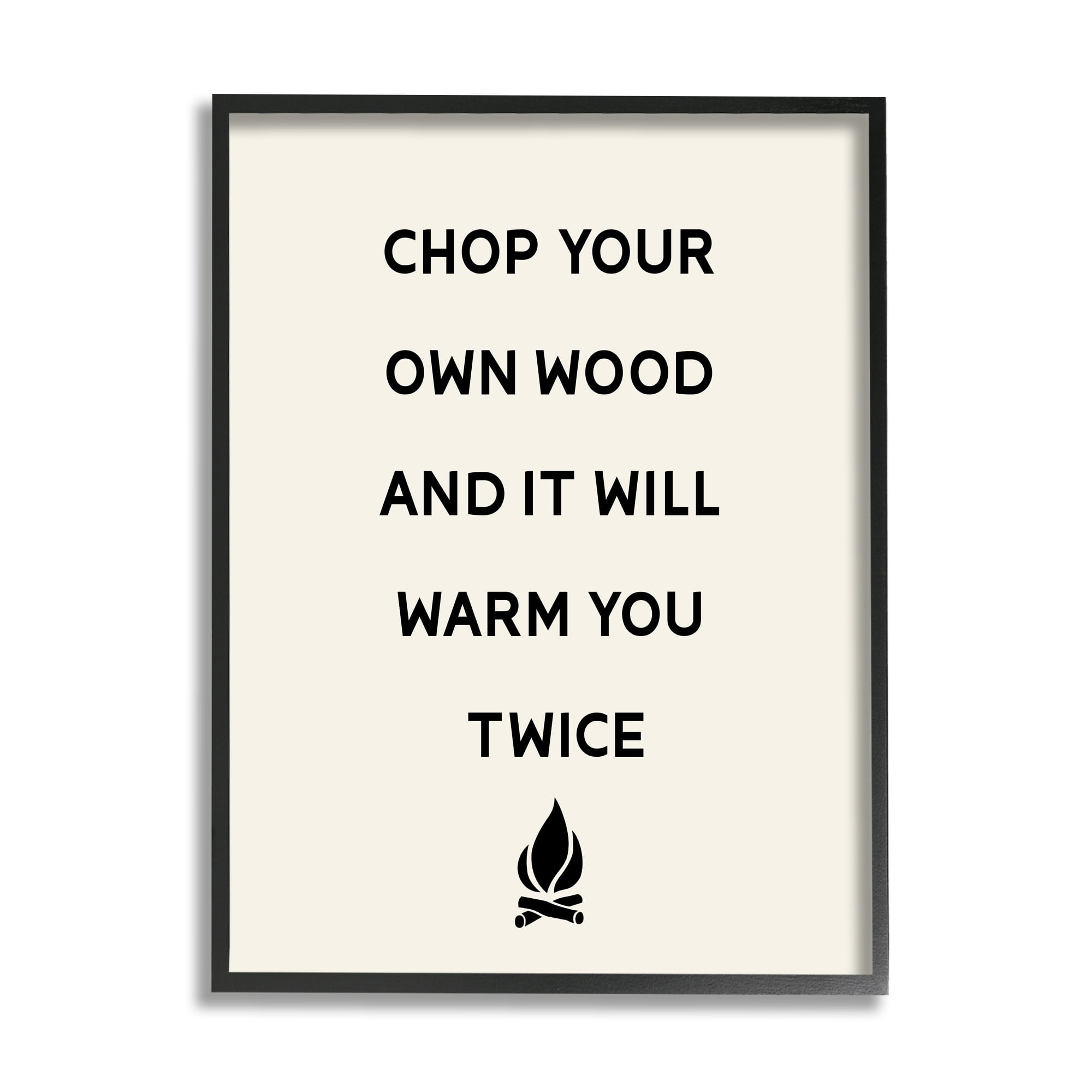 Stupell Industries Chop Your Own Wood Motivational Phrase Camping Lodge Framed Wall Art, 24 x 30, Design by Lil' Rue
