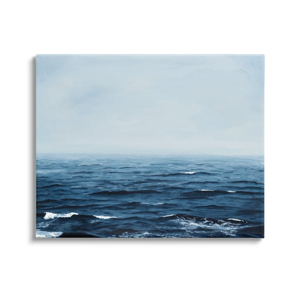 Stupell Industries Choppy Ocean Water Waves Foggy Nautical Horizon Photograph Gallery Wrapped Canvas Print Wall Art, Design by Michael Willett