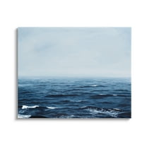 Stupell Industries Choppy Ocean Water Waves Foggy Nautical Horizon Photograph Gallery Wrapped Canvas Print Wall Art, Design by Michael Willett