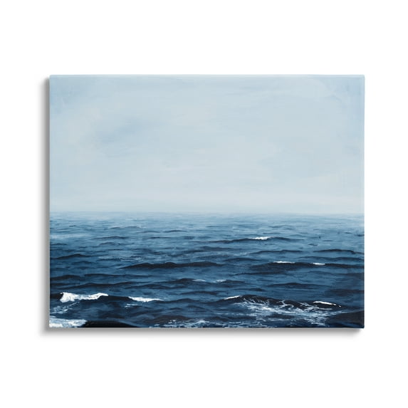 Stupell Industries Choppy Ocean Water Waves Foggy Nautical Horizon Photograph Gallery Wrapped Canvas Print Wall Art, Design by Michael Willett