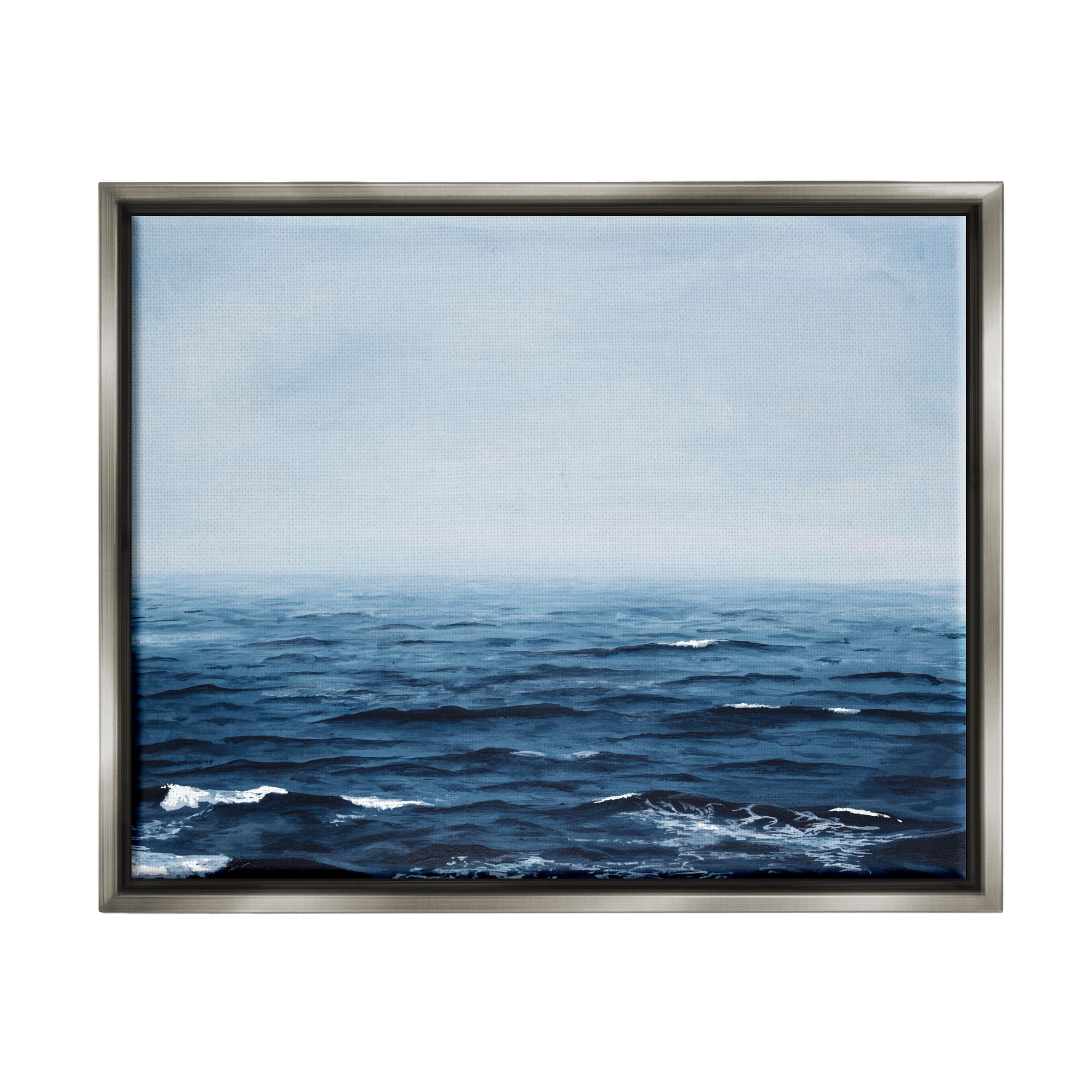 Gray Framed Nautical Horizon Canvas Print, 31" x 25"