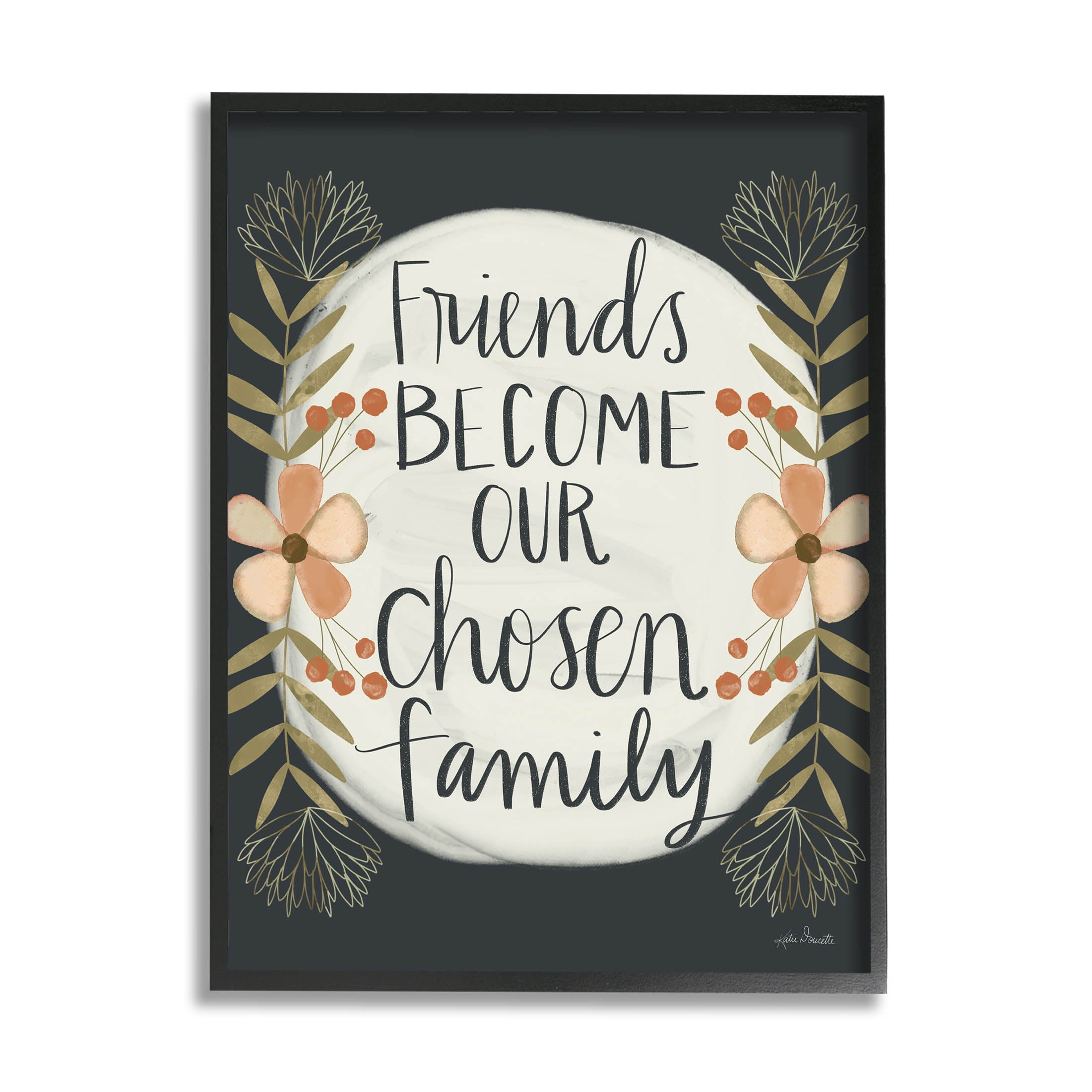 Stupell Industries Chosen Family Friendship Phrase Graphic Art Black Framed Art Print Wall Art, Design by Katie Doucette