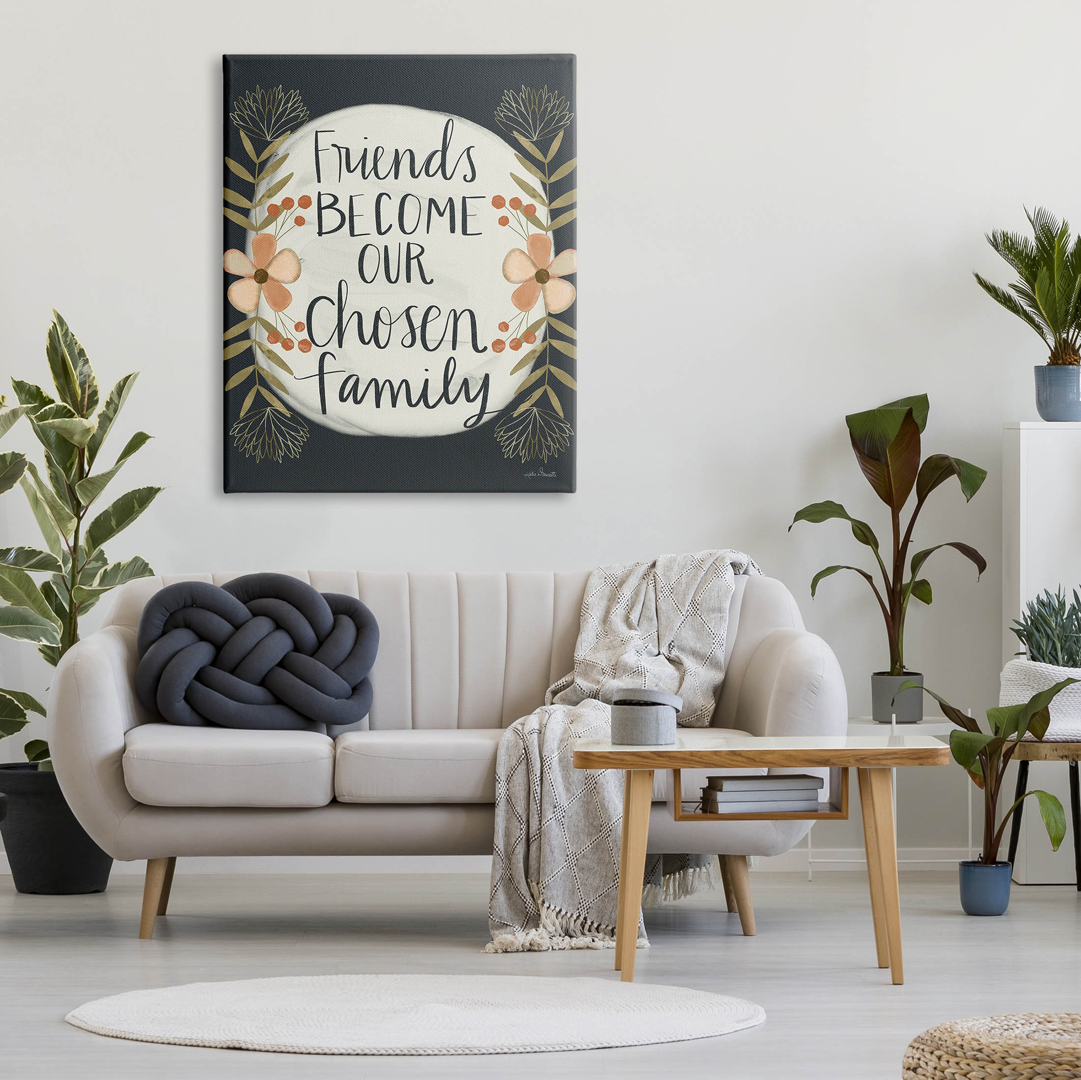 Stupell Industries Chosen Family Friendship Phrase Graphic Art Gallery Wrapped Canvas Print Wall Art, Design by Katie Doucette