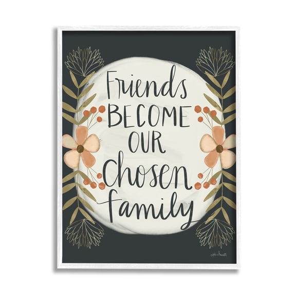 Stupell Industries Chosen Family Friendship Phrase Graphic Art White Framed Art Print Wall Art, Design by Katie Doucette