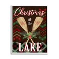 thumbnail image 1 of Stupell Industries Christmas At Lake Seasonal Oars Holiday Painting White Framed Art Print Wall Art, 1 of 5