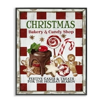 Stupell Industries Christmas Bakery & Candy Holiday Painting Black Framed Art Prints Wall Art, 11 x 14