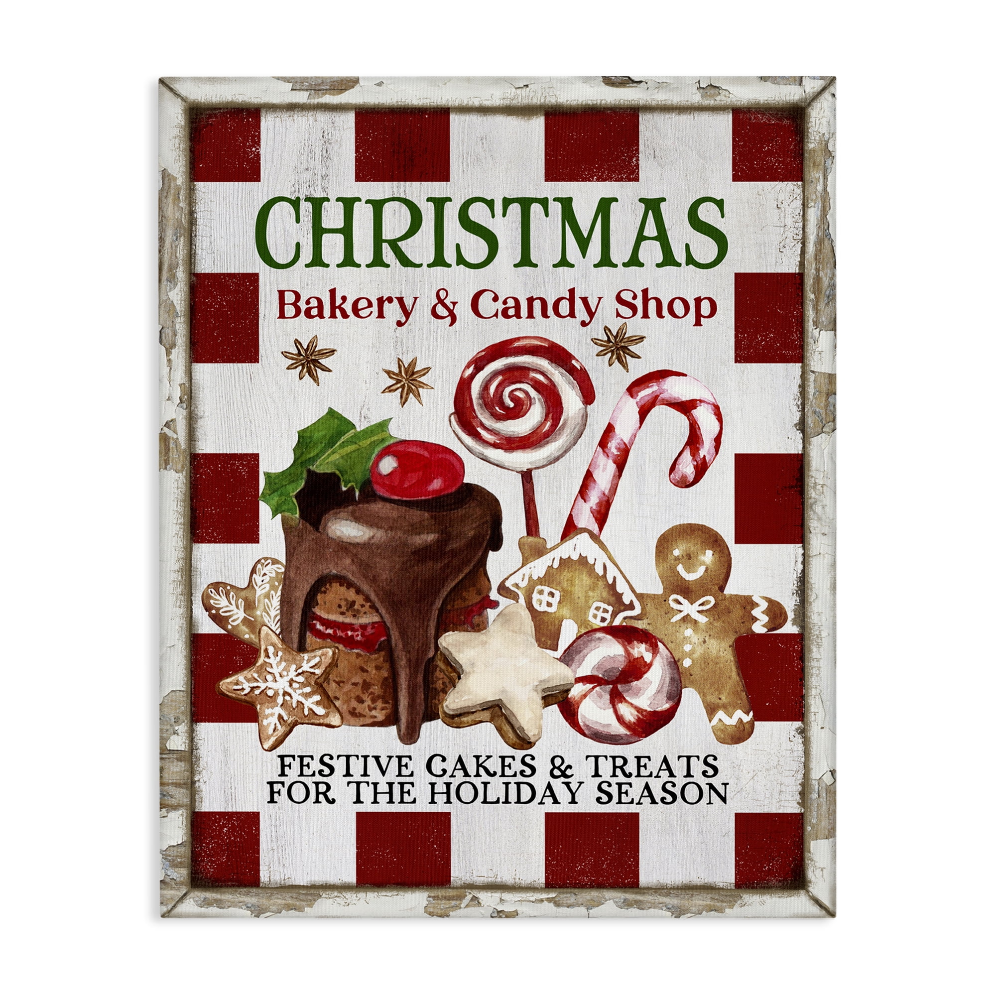 Stupell Industries Christmas Bakery & Candy Holiday Painting Gallery Wrapped Canvas Art Prints Wall Art, 30 x 40