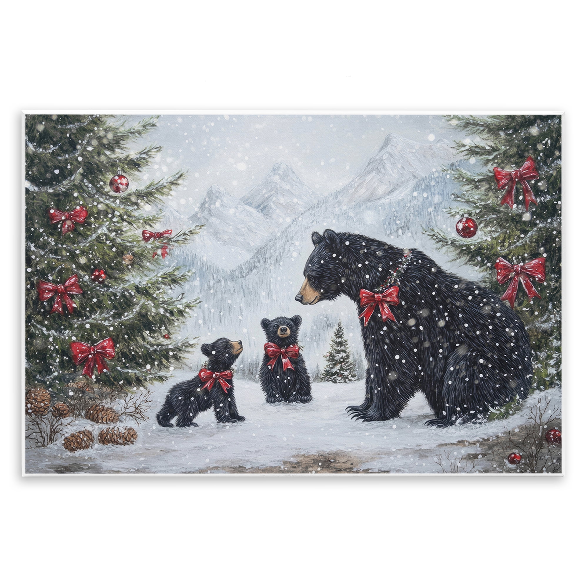 Stupell Industries Christmas Black Bears Wall Plaque Art, design by Tina LeCour