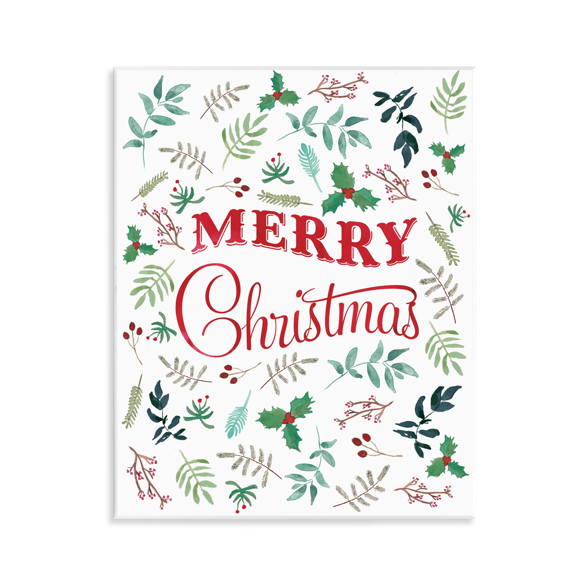 Stupell Industries Christmas Botanicals Pattern Holiday Painting Unframed Art Prints Wall Art, 11 x 14
