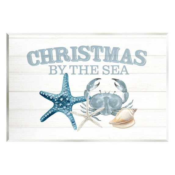 Stupell Industries Christmas By The Sea Nautical Graphic Art Unframed Art Print Wall Art, Design by Kim Allen