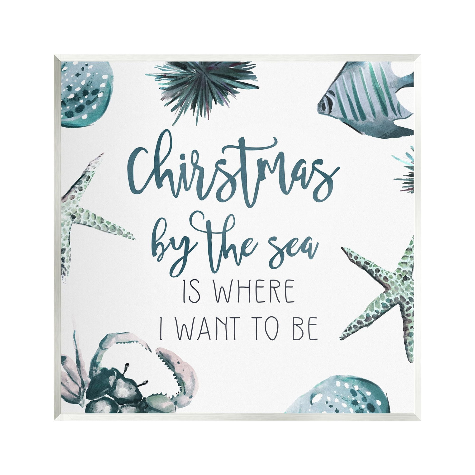 Stupell Industries Christmas By The Sea Nautical Holiday Painting Unframed Art Print Wall Art