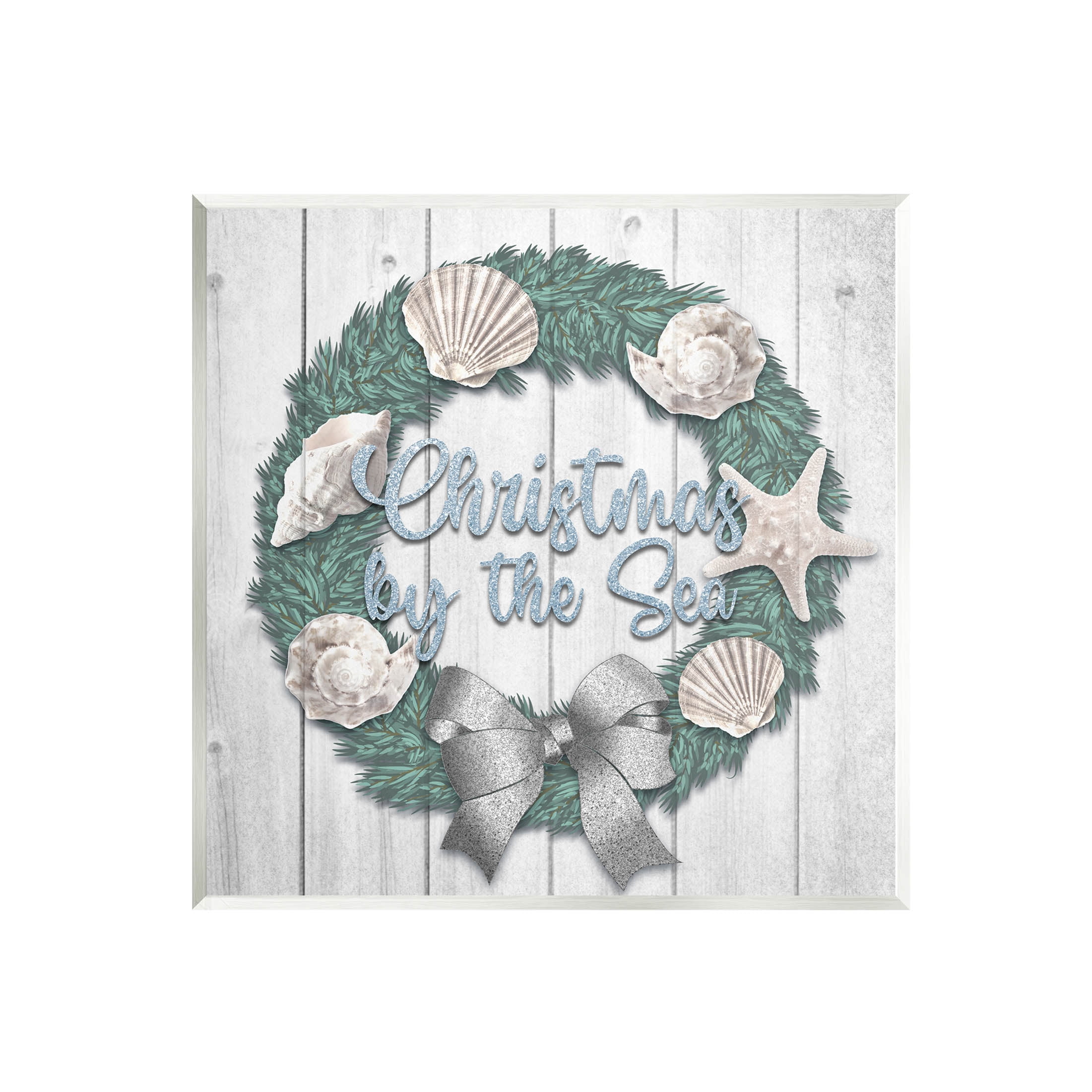 Stupell Industries Christmas By The Sea Nautical Wreath Graphic Art Unframed Art Print Wall Art, Design by Marcus Prime