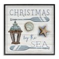thumbnail image 1 of Stupell Industries Coastal Christmas By The Sea Phrase Black Framed Giclee Art, 12 x 12, by Elizabeth Tyndall, 1 of 7