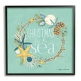 thumbnail image 1 of Stupell Industries Christmas By The Sea Wreath Holiday Painting Black Framed Art Print Wall Art, 1 of 7