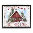 thumbnail image 1 of Stupell Industries Traditional Christmas Cabin Welcome Black Floating Frame Canvas Art, 21 x 17, by Creatif Belle, 1 of 8