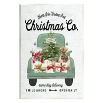 Stupell Industries Christmas Co Gift Truck Holiday Painting Unframed Art Print Wall Art, 10 x 15