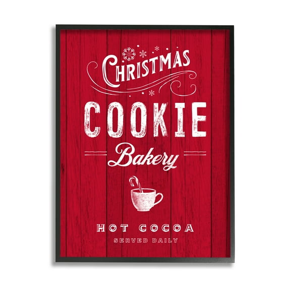 Stupell Industries Christmas Cookie Bakery Holiday Advertisement Festive Cocoa, 11 x 14, Design by Nina Pierce