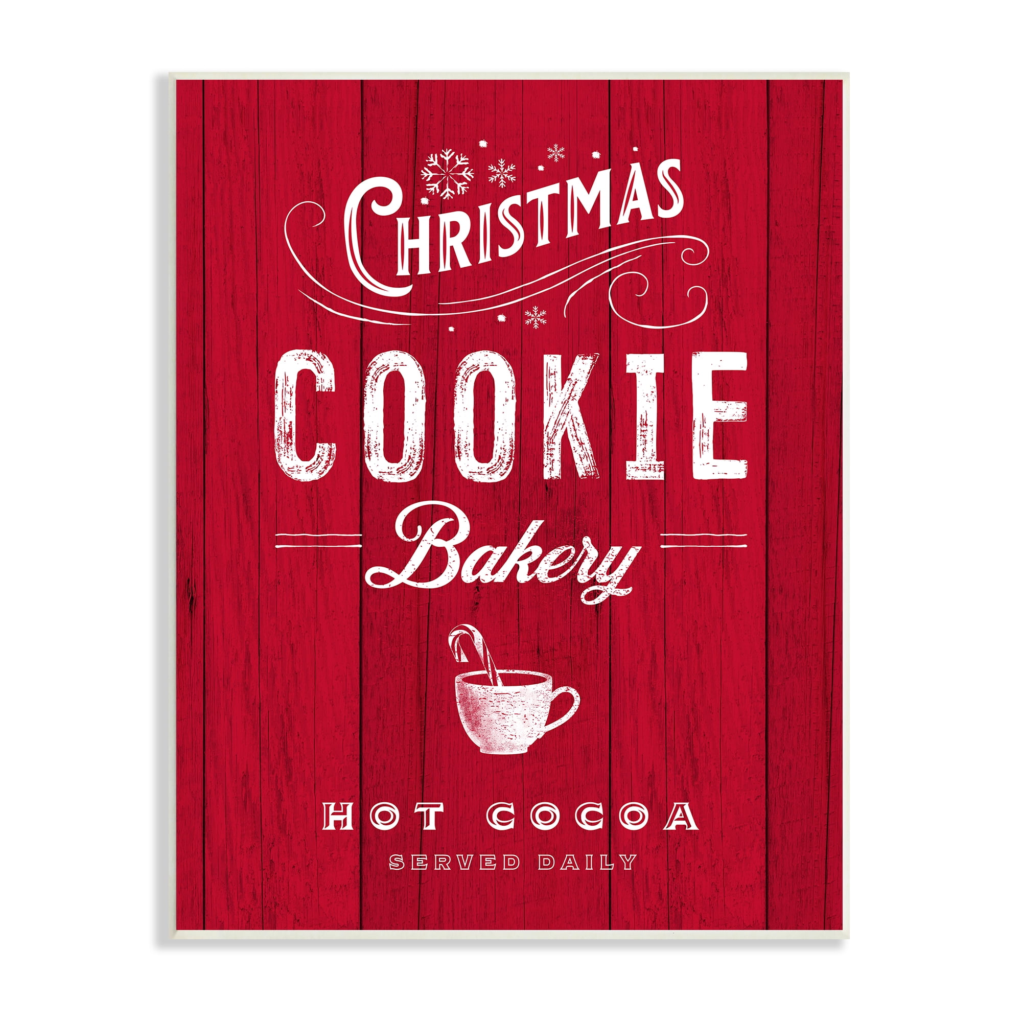 Stupell Industries Christmas Cookie Bakery Holiday Advertisement Festive Cocoa, 13 x 19, Design by Nina Pierce