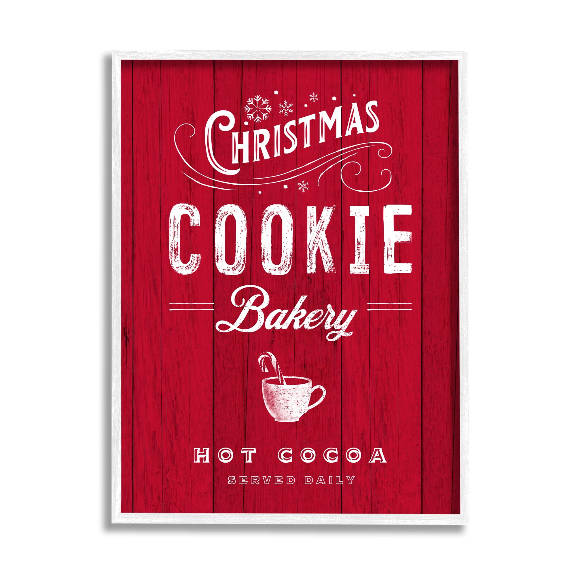 Stupell Industries Christmas Cookie Bakery Holiday Advertisement Festive Cocoa, 24 x 30, Design by Nina Pierce