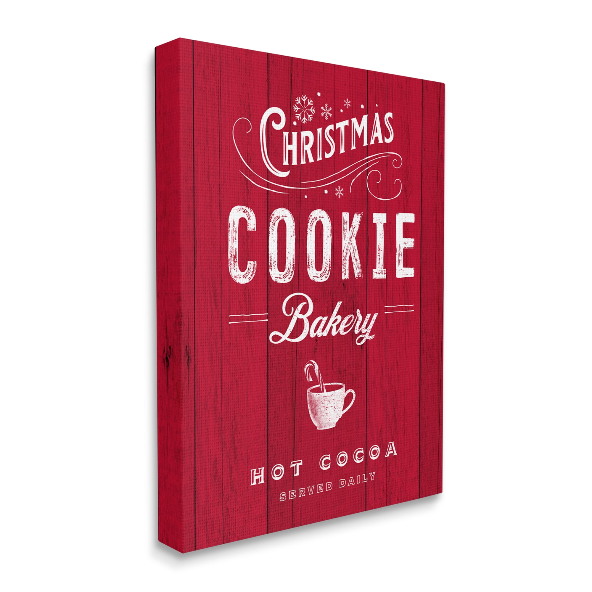 Stupell Industries Christmas Cookie Bakery Holiday Advertisement Festive Cocoa, 36 x 48, Design by Nina Pierce