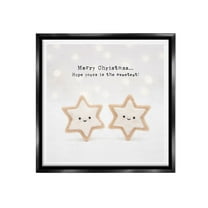 Stupell Industries Christmas Cookie Phrase Holiday Painting Black Floater Framed Canvas Art Print Wall Art, 18 x 18