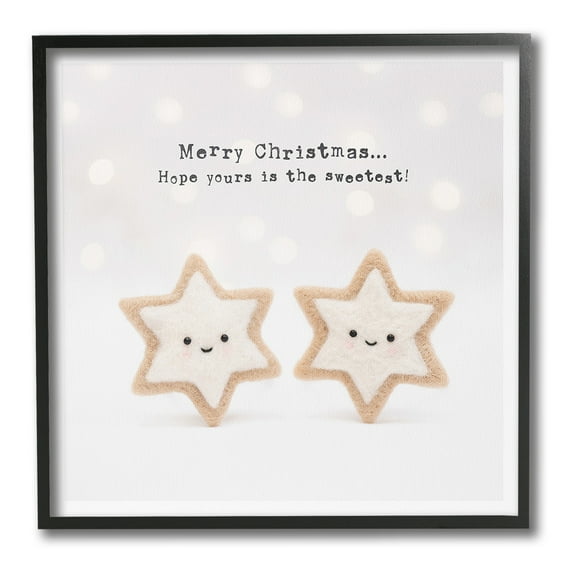 Stupell Industries Christmas Cookie Phrase Holiday Painting Black Framed Art Print Wall Art, 12 x 12