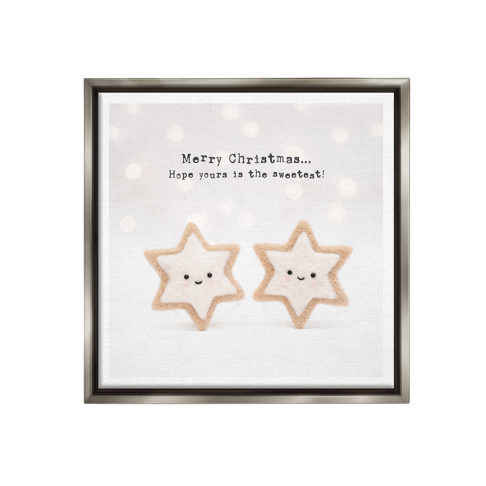 Stupell Industries Christmas Cookie Phrase Holiday Painting Gray Floater Framed Canvas Art Print Wall Art, 18 x 18