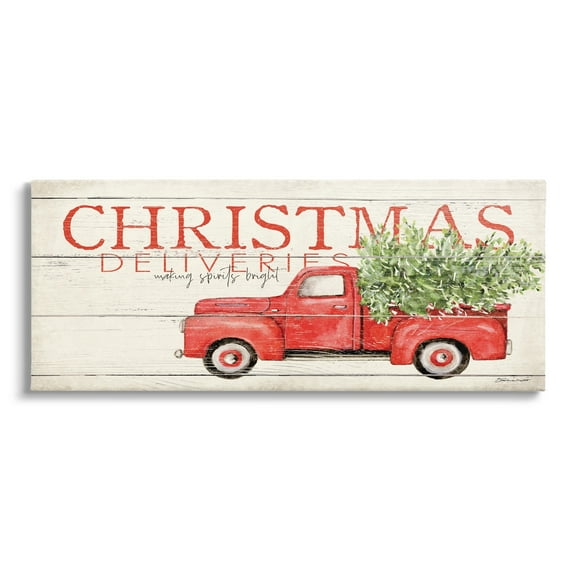 Stupell Industries Christmas Deliveries Red Truck Holiday Painting Gallery Wrapped Canvas Print Wall Art