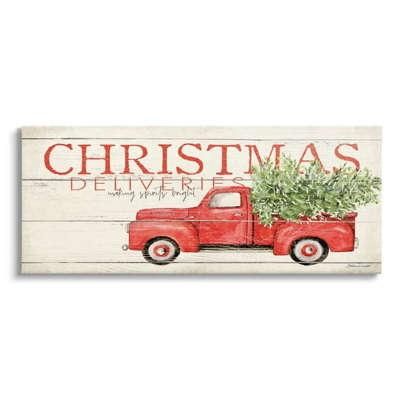 Stupell Industries Christmas Deliveries Red Truck Holiday Painting Gallery Wrapped Canvas Print Wall Art