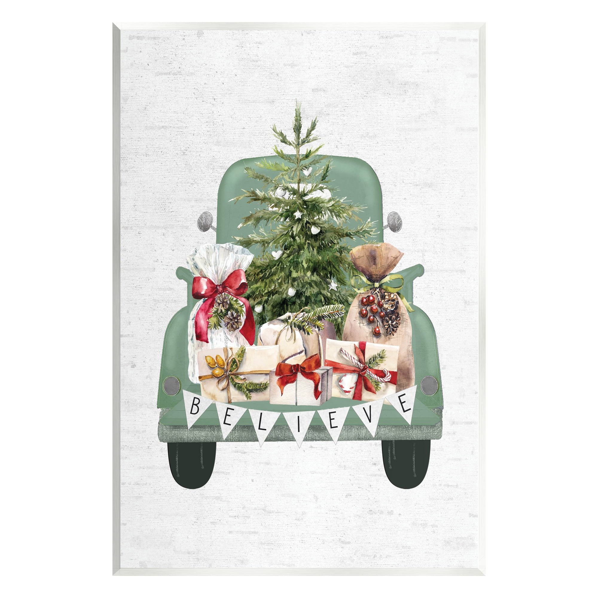 Stupell Industries Christmas Gift Pickup Holiday Painting Unframed Art Print Wall Art, 10 x 15