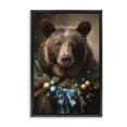 thumbnail image 1 of Stupell Industries Rustic Lodge Christmas Grizzly with Wreath Black Floating Frame Canvas Art, 17 x 25, by Tina LeCour, 1 of 8