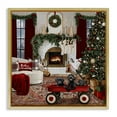 thumbnail image 1 of Stupell Industries Christmas Hearth Lounge Holiday Painting Gold Floater Framed Canvas Art Prints Wall Art, 18 x 18, 1 of 10