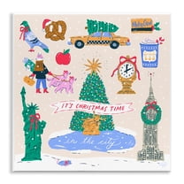 Stupell Industries Christmas In New York City Wall Plaque Art design by Krissy Mast, 12 x 12