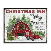 Stupell Industries Christmas Inn Shop Holiday Painting Black Framed Art Prints Wall Art, 14 x 11