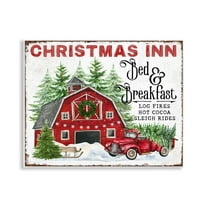 Stupell Industries Christmas Inn Shop Holiday Painting Unframed Art Prints Wall Art, 14 x 11