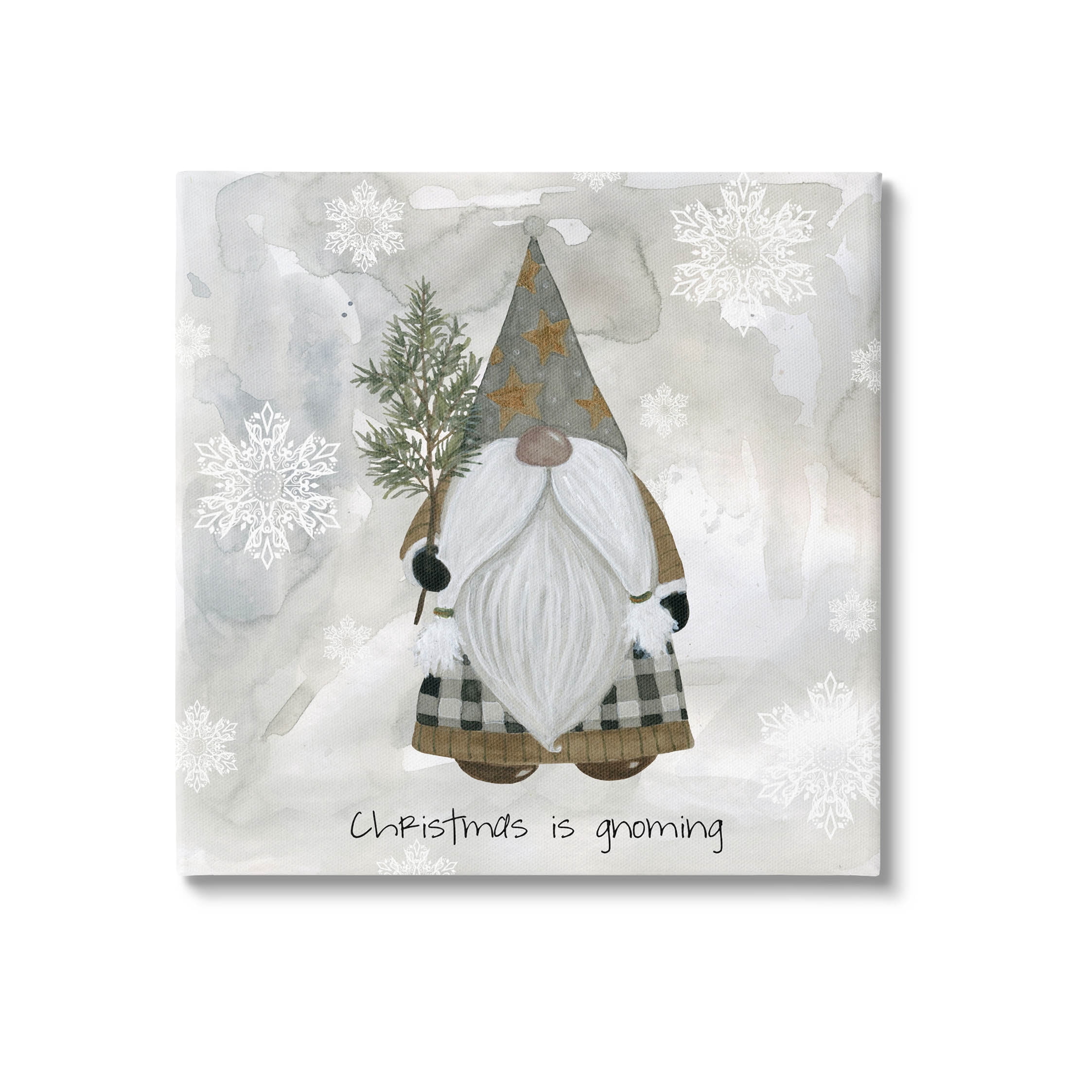 Stupell Industries Christmas Is Gnoming Holiday Pattern Graphic Art Gallery Wrapped Canvas Print Wall Art, Design by Livi Finn